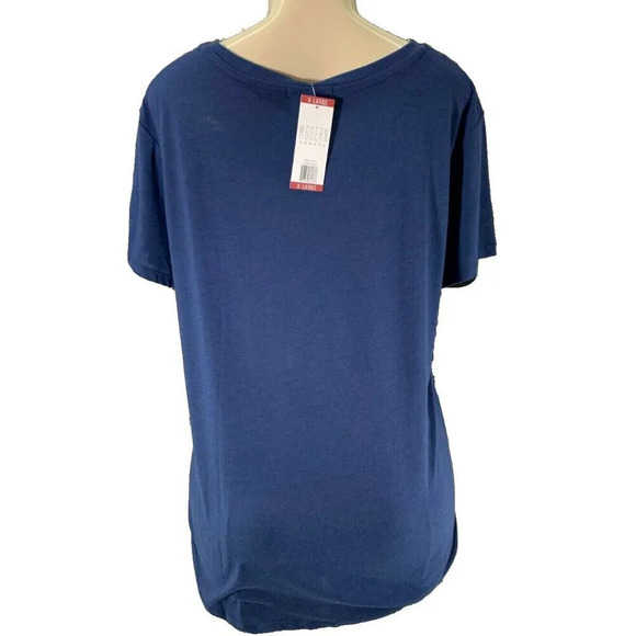 Modern Canvas XL Navy Blue Girl Power Statement Graphic Crew Short Sleeve Tee - Picture 4 of 6